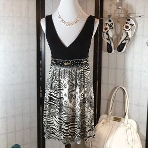 Joyous and Free B/W embellished dress